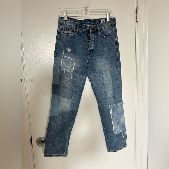 FREE PEOPLE Patchwork Boyfriend Jeans - Picture 2 of 4